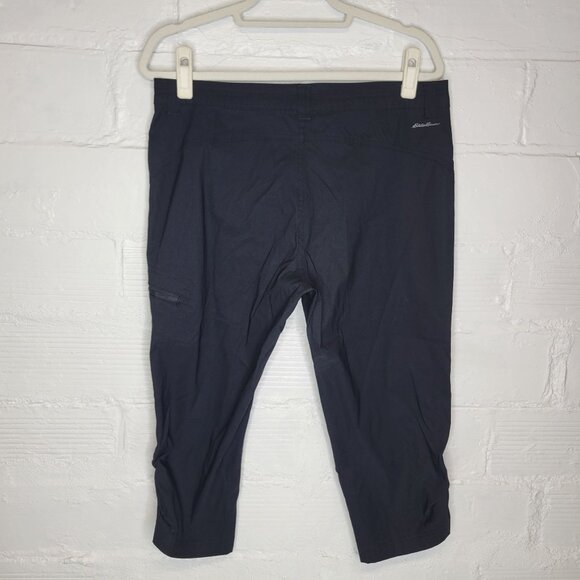 Eddie Bauer Pants - Eddie Bauer Women's Size 12 Cargo Pants Black Crop Ruched Leg